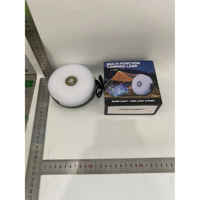Lumină de camping LED încărcare USB, Flippy, șir colorat, pentru aer liber, cort, Distanta 10 metri, 1800mAH, 10.5x4.3 cm, Alb Verde [2]
