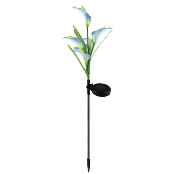 Lumina solara LED tip Crin cu 5 flori, inaltime 75 cm, pentru gradina, Flippy [1]
