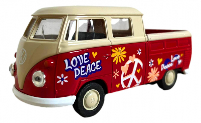 Macheta auto Welly Volkswagen T1 Pick Up, Scara 1:34, Rosu [1]