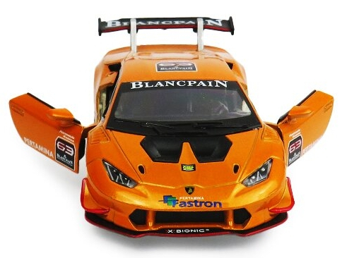 Macheta metalica 1:34 Lamborghini Huracan, 12 cm, Portocaliu [2]