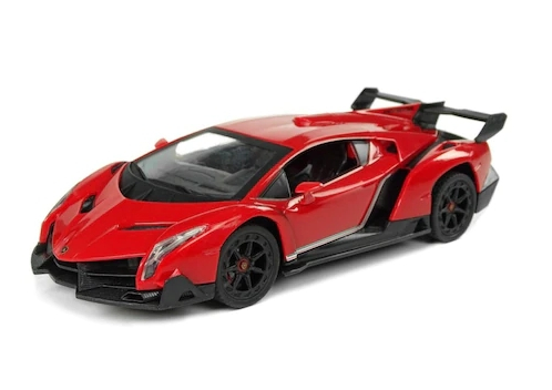 Macheta metalica 1:34 Lamborghini Veneno, 12 cm, Rosu [1]