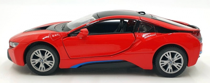 Macheta metalica Bmw i8, Kinsmart, Scara 1:36, Rosu [3]
