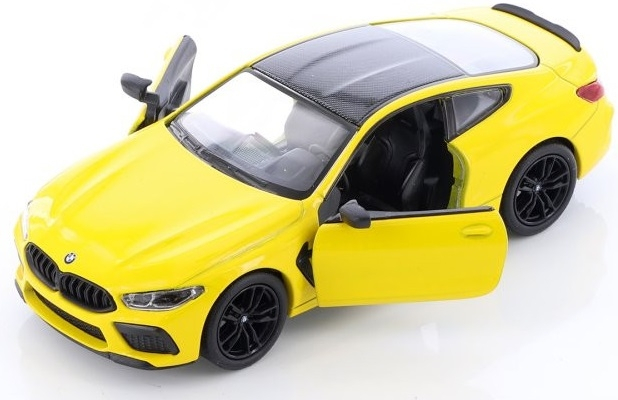 Macheta metalica Bmw M8 Competition Coupe, Kinsmart, Scara 1:38, Galben [4]