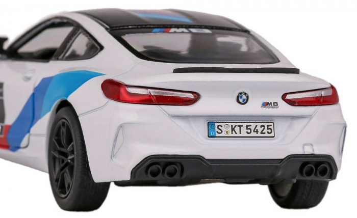 Macheta metalica Bmw M8 Competition Coupe, Livery Edition, Kinsmart, Scara 1:38, Alb [5]