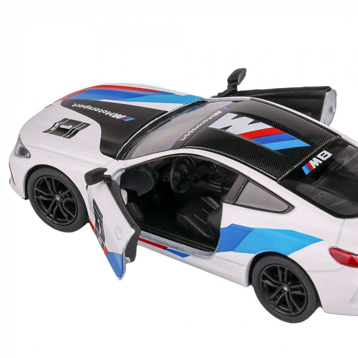 Macheta metalica Bmw M8 Competition Coupe, Livery Edition, Kinsmart, Scara 1:38, Alb [3]