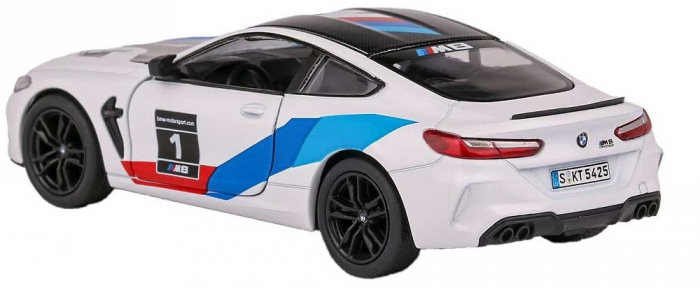 Macheta metalica Bmw M8 Competition Coupe, Livery Edition, Kinsmart, Scara 1:38, Alb [2]