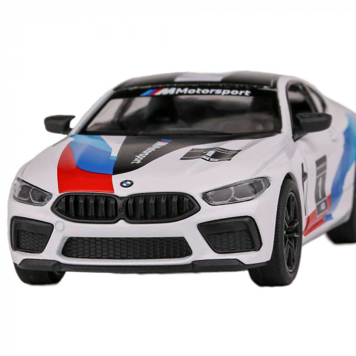 Macheta metalica Bmw M8 Competition Coupe, Livery Edition, Kinsmart, Scara 1:38, Alb [4]