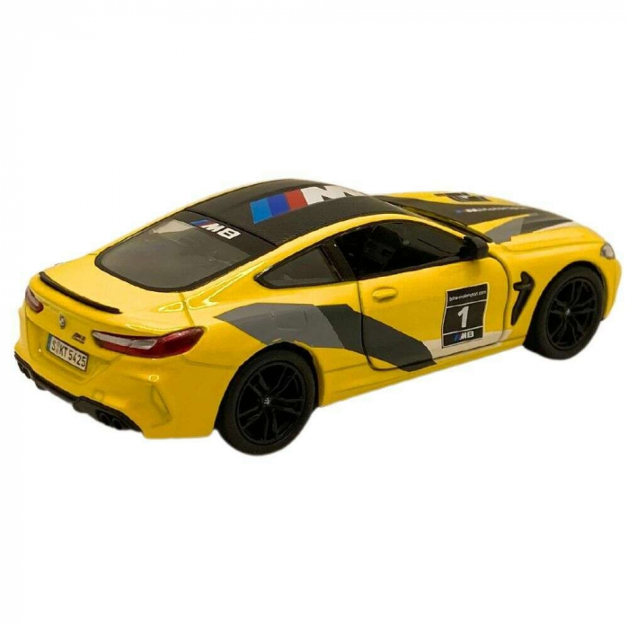 Macheta metalica Bmw M8 Competition Coupe, Livery Edition, Kinsmart, Scara 1:38, Galben [3]