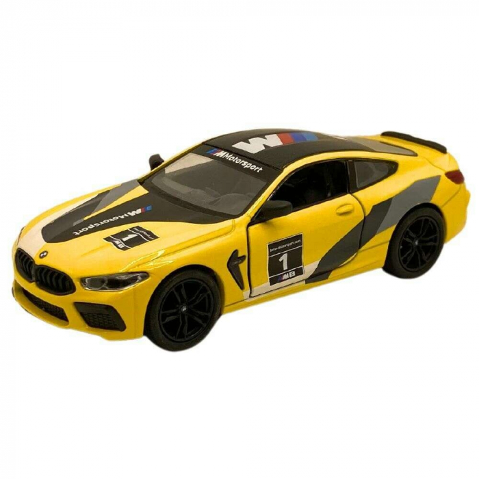 Macheta metalica Bmw M8 Competition Coupe, Livery Edition, Kinsmart, Scara 1:38, Galben [1]