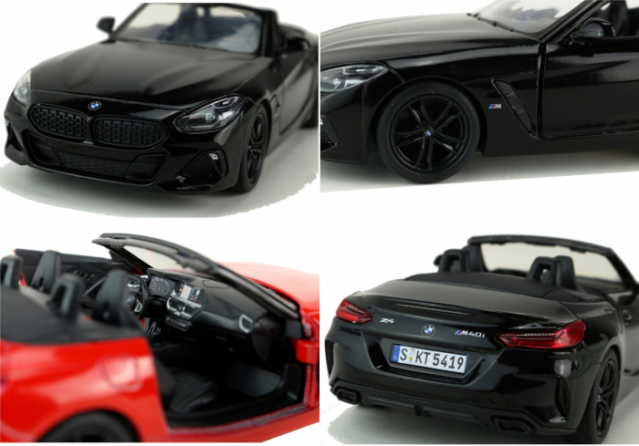 Macheta metalica Bmw Z4, Kinsmart, Scara 1:34, Negru [5]