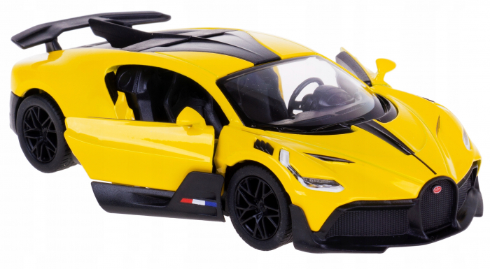 Macheta metalica Bugatti Divo 1:34 Kinsmart, Galben, 12 cm [5]