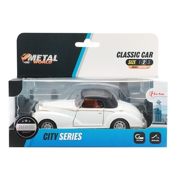 Macheta metalica clasica pull back, 12 cm, Negru, Toi-Toys [1]