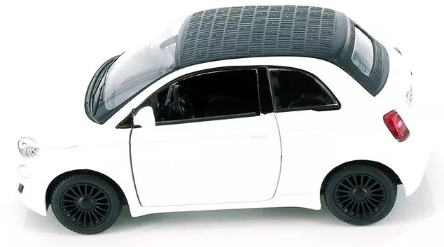 Macheta metalica Fiat 500e, Kinsmart, Scara 1:28, Alb [2]