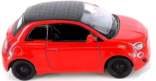Macheta metalica Fiat 500e, Kinsmart, Scara 1:28, Rosu [2]
