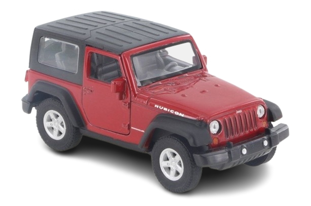 Macheta metalica Jeep Wrangler Rubicon, scara 1:34 Welly, Rosu - Soft Top, 12 cm [5]