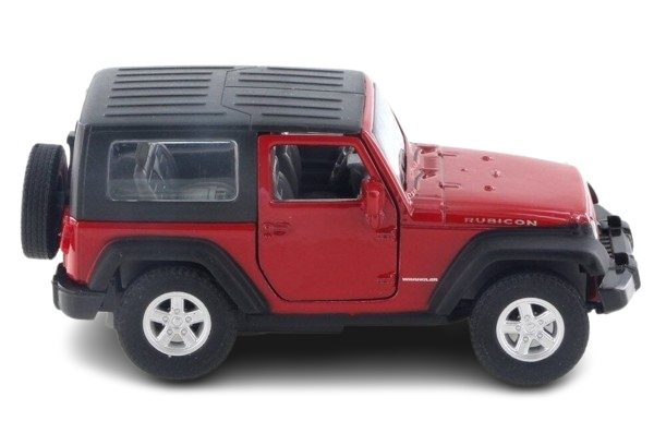 Macheta metalica Jeep Wrangler Rubicon, scara 1:34 Welly, Rosu - Soft Top, 12 cm [4]