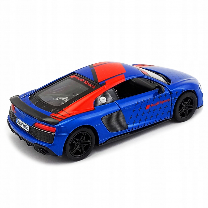 Macheta metalica Kinsmart, 2020 Audi R8 Coupe Livery Edition, Albastru, 12 cm [2]