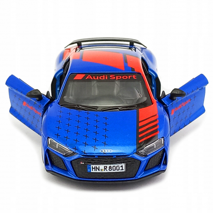 Macheta metalica Kinsmart, 2020 Audi R8 Coupe Livery Edition, Albastru, 12 cm [4]