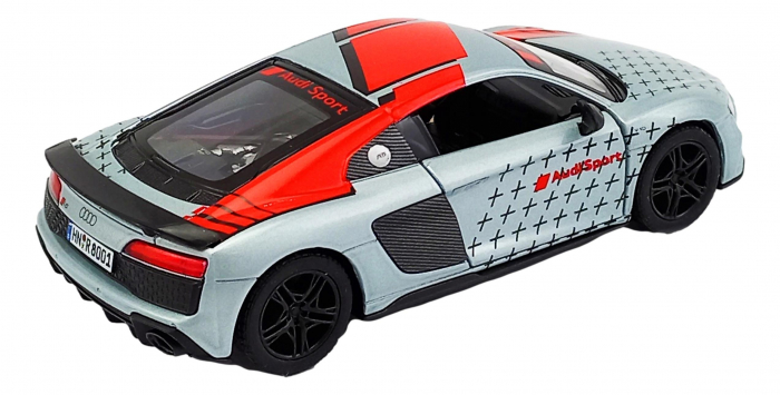 Macheta metalica Kinsmart, 2020 Audi R8 Coupe Livery Edition, Argintiu, 12 cm [2]