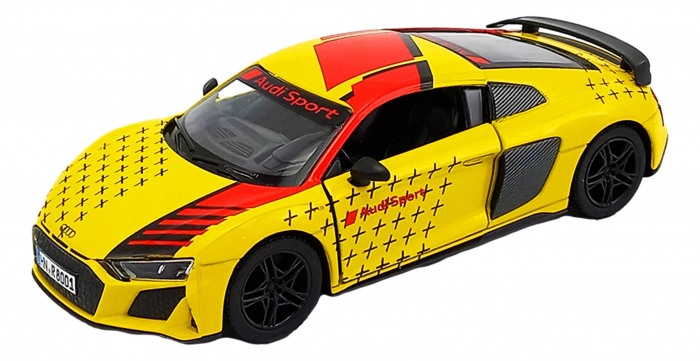 Macheta metalica Kinsmart, 2020 Audi R8 Coupe Livery Edition, Galben, 12 cm [1]