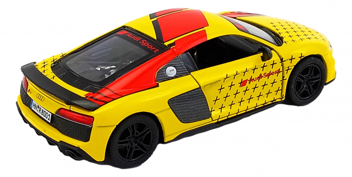 Macheta metalica Kinsmart, 2020 Audi R8 Coupe Livery Edition, Galben, 12 cm [2]