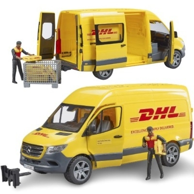 Macheta metalica Mercedes-Benz Sprinter DHL Edition, Kinsmart, Scara 1:48, Galben [7]
