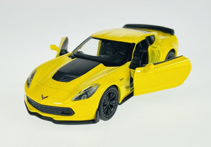 Macheta metalica Welly 1:34 Chevrolet 2017 Corvette Z06, Galben [2]