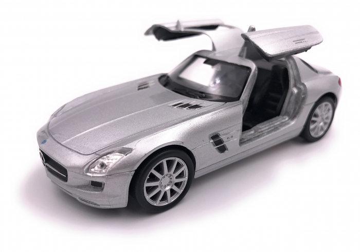 Macheta metalica Welly 1:34 Mercedes-Benz SLS AMG, Gri [2]