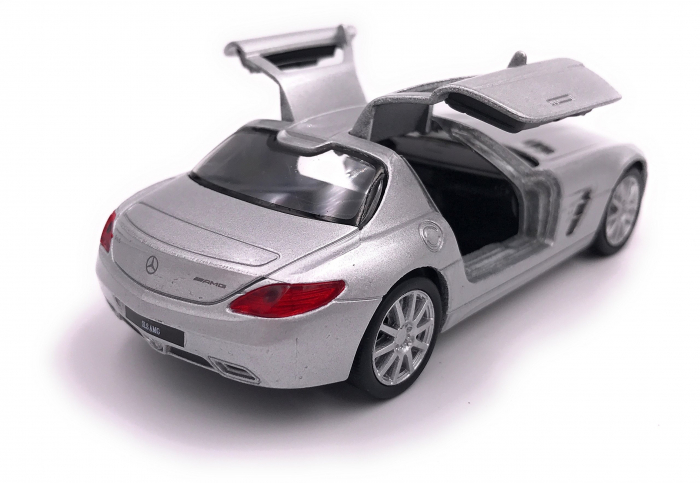 Macheta metalica Welly 1:34 Mercedes-Benz SLS AMG, Gri [4]