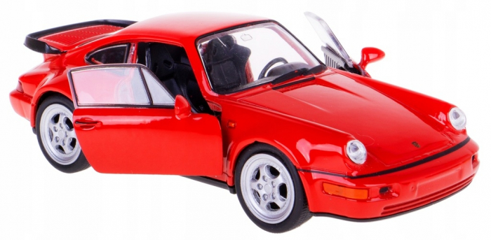 Macheta metalica Welly 1:34 Porsche 911 Turbo, Rosu, 12 cm [2]