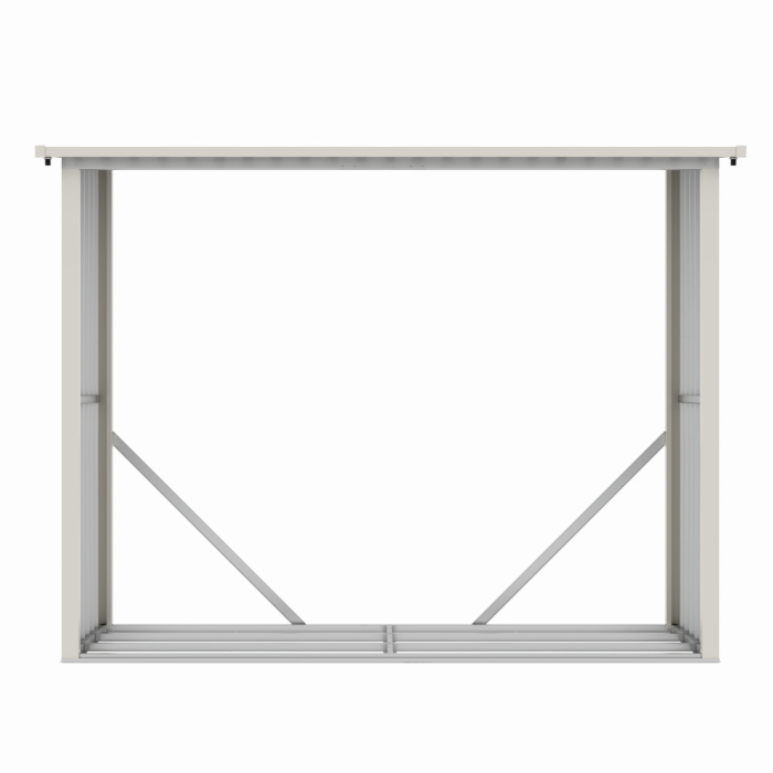 Magazie de lemne, pentru depozitare ideala, din metal zincat vopsit MESTERINO WA-B, Gri/Bej, dimensiuni 242x89x190 cm [2]