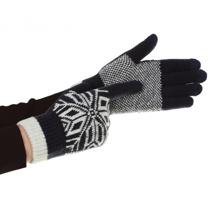 Manusi de Barbat, Flippy, Model Fulg, Functie Touchscreen (ecran tactil), Material Acril Tricotat, Manseta Elastica, Interior Catifelat, Marime Universala, Albastru Marin [6]