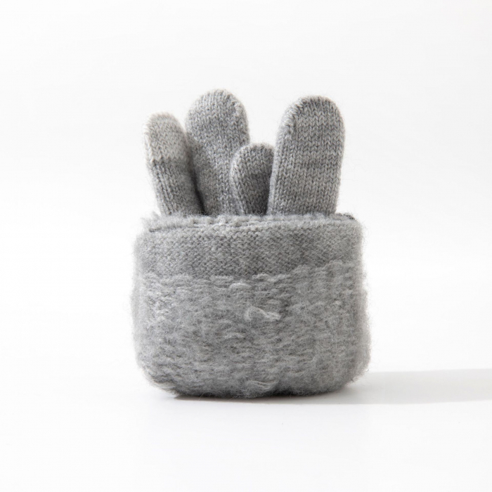 Manusi de Barbat, Flippy, Model H, Functie Touchscreen (ecran tactil), Material Acril Tricotat, Manseta Elastica, Interior Catifelat, Marime Universala, Gri Deschis [2]