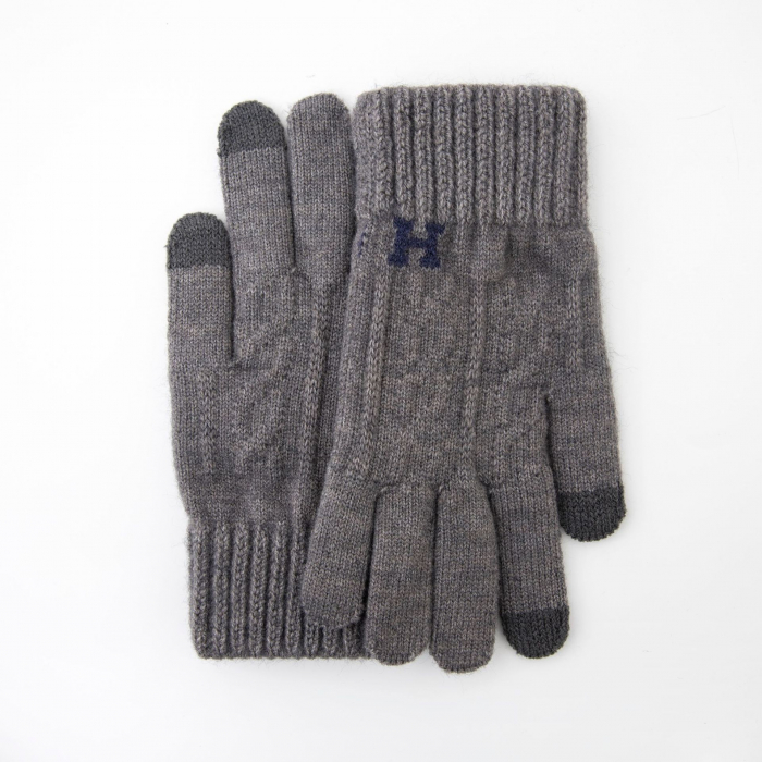 Manusi de Barbat, Flippy, Model H, Functie Touchscreen (ecran tactil), Material Acril Tricotat, Manseta Elastica, Interior Catifelat, Marime Universala, Gri Inchis [4]