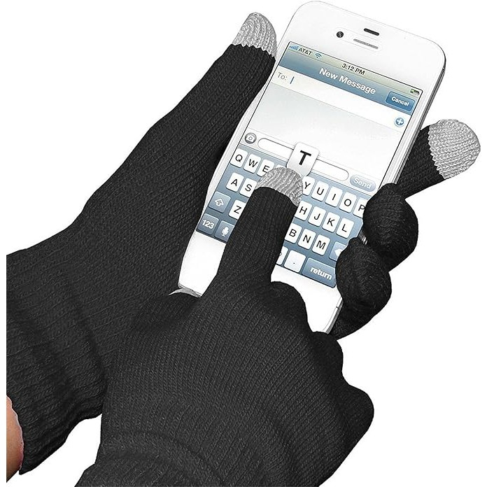 Manusi de Dama, Flippy, Functie Touchscreen (ecran tactil), Material Acril Tricotat, Manseta Elastica, Interior Catifelat, Marime Universala, Negru [5]