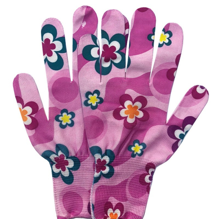 Manusi de Gradinarit, Flippy, din Nailon, Marime Universala 20 cm, Model Inflorat, Antiderapante, Multicolor [5]