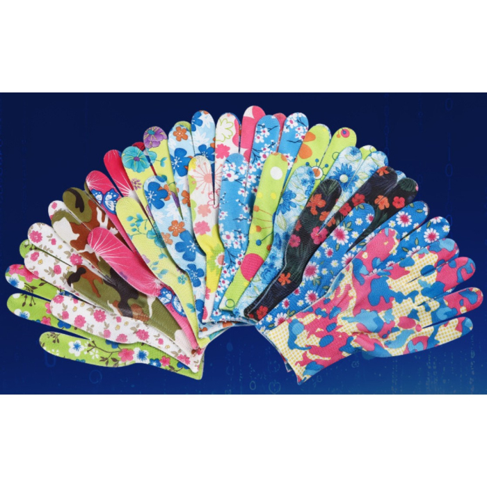Manusi de Gradinarit, Flippy, din Nailon, Marime Universala 20 cm, Model Inflorat, Antiderapante, Multicolor [4]