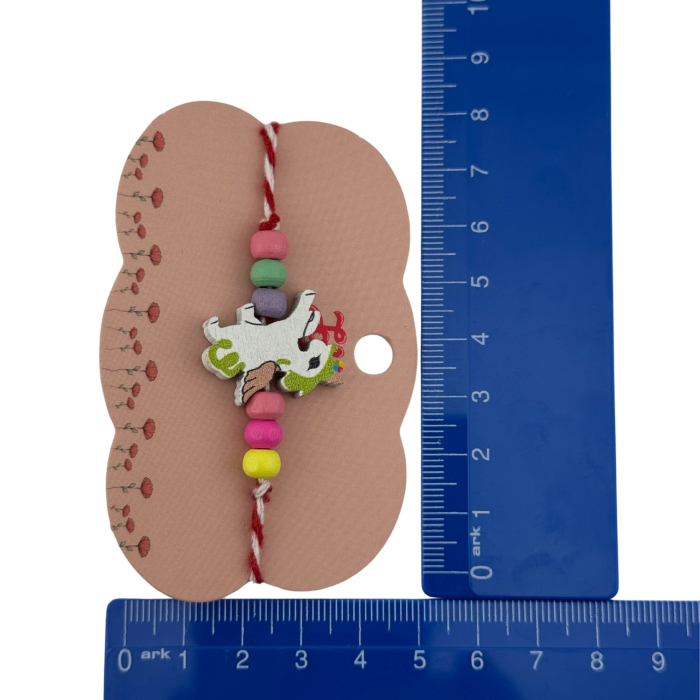 Martisor Bratara Multicolora pentru Copii, Jolie, din Lemn si Textil, Model Unicorn [4]