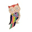 Martisor Brosa Mica in Cutie, Dimensiune Brosa 2.5-3 cm, Material Metal, Model Bufnita Colorata [1]