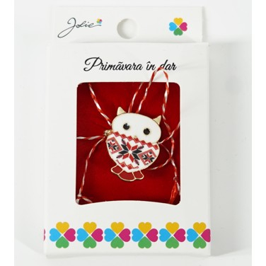 Martisor Brosa Mica in Cutie, Dimensiune Brosa 2.5-3 cm, Material Metal, Model Bufnita Traditionala [1]