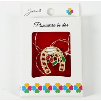 Martisor Brosa Mica in Cutie, Dimensiune Brosa 2.5-3 cm, Material Metal, Model Potcoava [1]