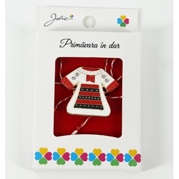 Martisor Brosa Mica in Cutie, Dimensiune Brosa 2.5-3 cm, Material Metal, Model Rochie Traditionala [1]