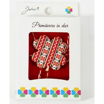 Martisor Brosa Mica in Cutie, Dimensiune Brosa 2.5-3 cm, Material Metal, Model Trifoi Traditional [1]