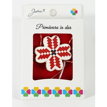 Martisor Brosa Mica in Cutie, Dimensiune Brosa 2.5-3 cm, Material Metal, Model Trifoi Traditional 2 [1]