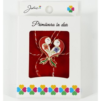 Martisor Brosa Mica in Cutie, Dimensiune Brosa 2.5-3 cm, Material Metal, Model Vrabiute [1]