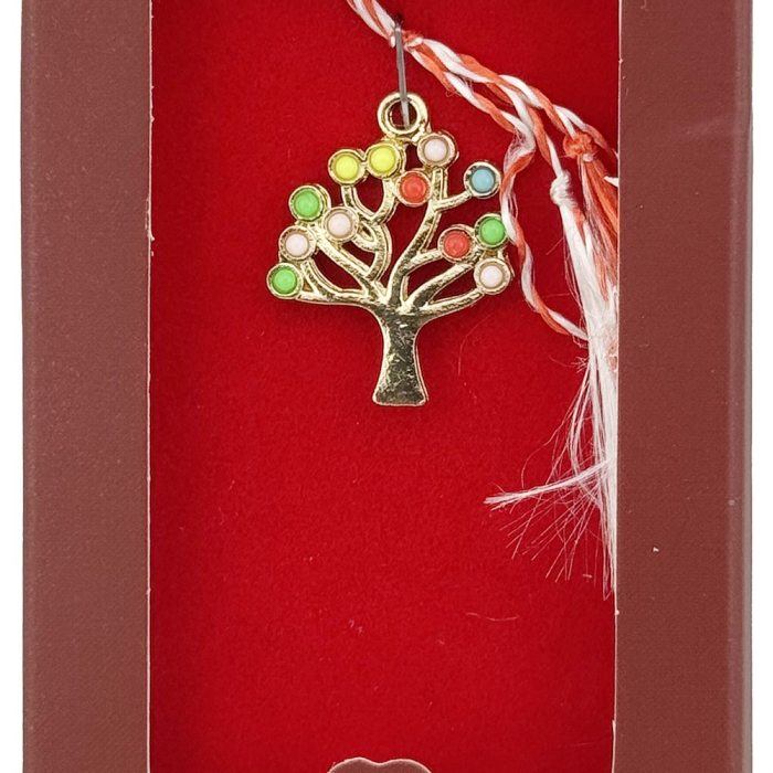 Martisor Pandantiv, Jolie, Drag de Primavara, Model Copac, Rosu/Negru [2]