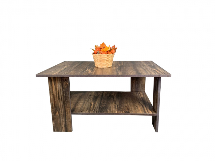 Masa Cafea Turo antichizat, stejar alb, 87x60x43 cm [4]