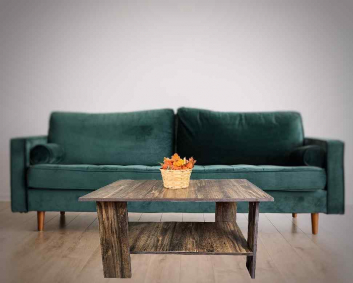 Masa Cafea Turo antichizat, stejar alb, 87x60x43 cm [3]
