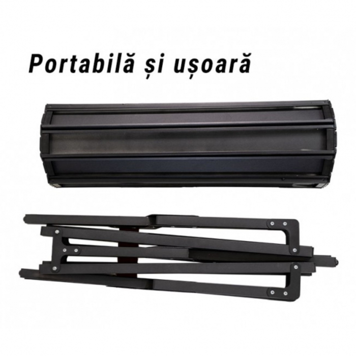 Masa camping, Aluminiu, Pliabila, Flippy, 120x60x43cm, Negru [3]