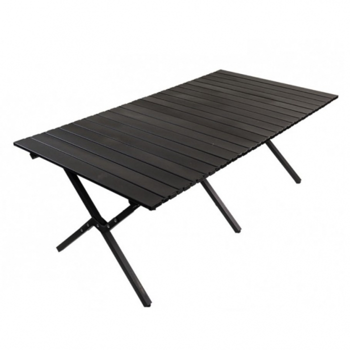 Masa camping, Aluminiu, Pliabila, Flippy, 120x60x43cm, Negru [1]